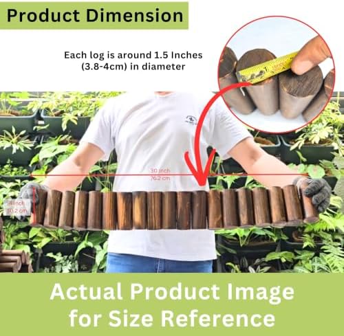 LaLaGreen Wooden Garden Edging Border (30x4in, 2 Pack) Decorative Fencing - Image 3