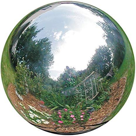 14 inch Gazing Ball,Silver Stainless Steel Garden Sphere Mirror Globe Ball,Polished Reflective Smooth Hollow Ball,Durable Shiny Decorations for Garden Patio Yard Home - Image 5