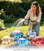12 Inch Stainless Steel Gazing Ball, Blue Mirror Sphere for Garden Décor - Image 6