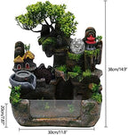 LuuChain Rockery Water Fountain Tabletop Mountain Cascading Waterfalls Indoor Resin Small Waterfall Fountain with LED Lamp for Office Iving Living Room Office Decoration - Image 7