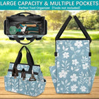 Garden Tool Bag Organizer Garden Tote Bag with Pockets Pattern Small Flowers Tool Storage Organizer Gardening Tool Kit Holder 13" x 6.8" x 2.8" - Image 4