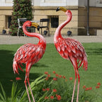 32-36 Inch Metal Yard Flamingos Garden Statues for Lawn Pond Patio by Oritty