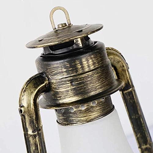 Vintage Wrought Iron Table Lamp - Retro Kerosene Lantern Style - Bronze Metal Desk Light for Home, Restaurant, Farmhouse & Office - Image 5