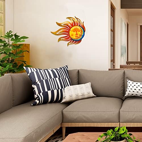 Sun Metal Wall Art Outdoor Sun Moon Face Wall Decor Rust Proof Large - Image 4