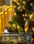 Brightown Solar Operated C6 Strawberry String Lights, 39ft 100 LEDs Warm White LED Christmas Fairy Lights, Solar Christmas Lights Outdoor, Christmas Decorations for Christmas Tree, Garden Decor - Image 5
