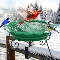 Heated Bird Bath for Deck Railing, 100W Heated Birdbath for Outdoors, Green by Jvgoo