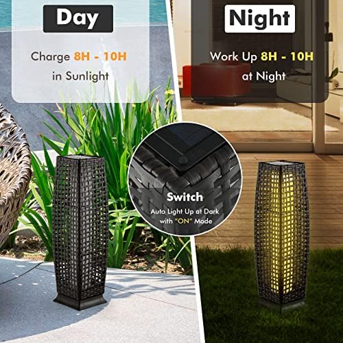 Tangkula 2-Piece Outdoor Solar Powered Floor Lamps - Image 3