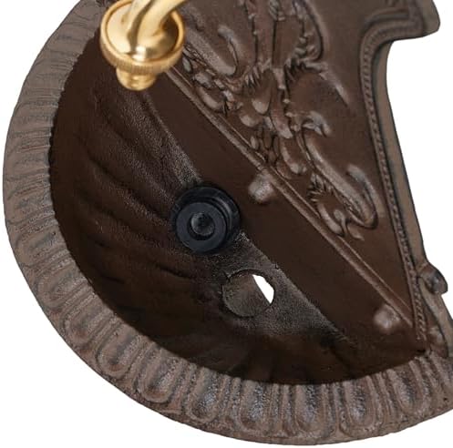 Relaxdays Wall Fountain, Antique Design, Basin & Tap, Water, for Garden & Patio, 42 x 24.5 x 11.5 cm, Cast Iron, Brown, Brass - Image 7