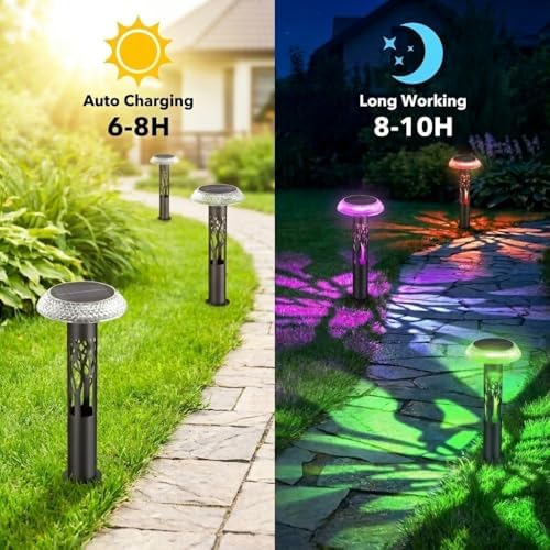 Solar Pathway Lights Outdoor, Large Stainless Steel Garden Lights, 6 Pack - Image 5