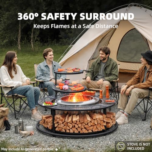 50 Inch Fire Pit Surround Tabletop for Solo Stove Yukon/Bonfire Accessories - Image 4