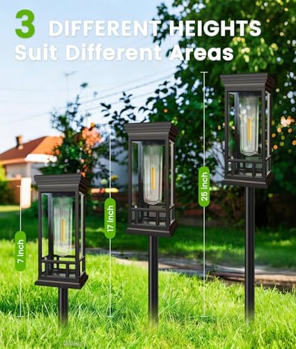 8 Pack Solar Pathway Lights Outdoor Waterproof, Bright Solar Garden Lights - Image 3