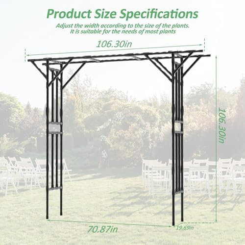 Garden Arch Trellis - 106" L x 106" H Supersize Flattop Garden Arch - Image 2