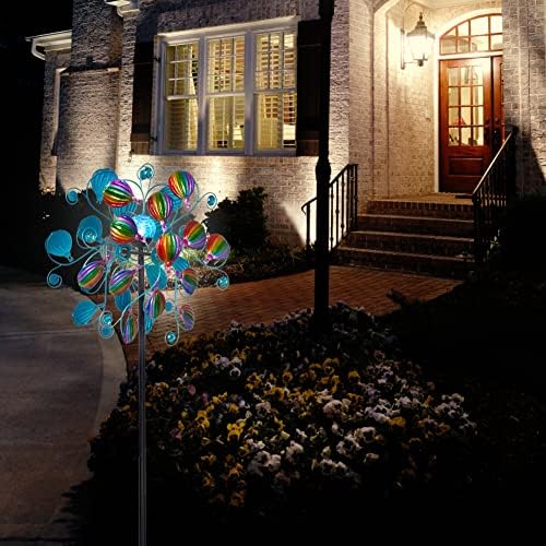 Solar Hot Air Balloon Wind Spinner Decor with LED Glass Ball - Image 3