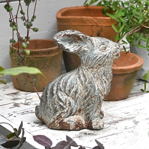 All Chic Bunny Decor Garden Statue Cement Rabbit Statue for Home Garden Indoor Outdoor Statues for Yard,Front Yard Decor,Easter Rabbit Figurines（Blue） by HOME