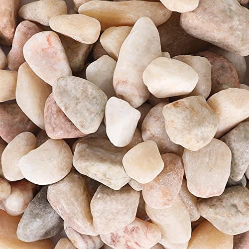 11lbs Natural River Rocks, Polished Pebbles for Plants Garden, 1-2 inch Decorative Peach Stones, Ideal for Fish Tank, Vases, Crafting, Home Decor and Garden Landscaping Rocks,Peach by Ausluru