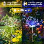 Anordsem Solar Lights Outdoor Waterproof: 4 Pack Garden Light - Bendable Copper Wire with 120 LED Firework Beads - DIY Colorful Fun Decoration for Yard Patio - Twinkle Sparkler Gifts for Women Wife - Image 5
