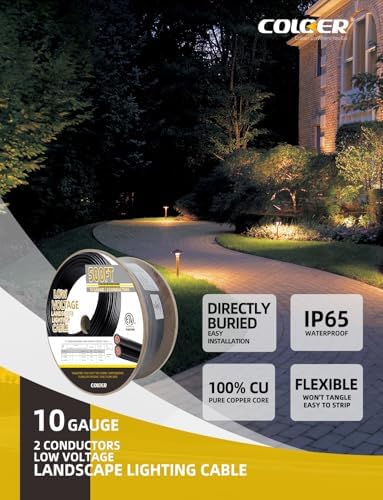 COLOER 10/2 Low Voltage Landscape Lights Wire 500ft 10 Gauge 2 Conductor - Image 2