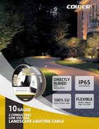 COLOER 10/2 Low Voltage Landscape Lights Wire 500ft 10 Gauge 2 Conductor - Image 2