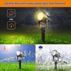 APONUO Solar Spot Lights - Outdoor 2-in-1 Solar Landscape Uplights, Dusk to Dawn, IP65 Waterproof, 9.8ft Cable, Warm White - Image 6