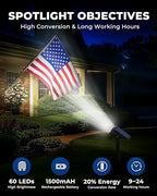 HGGH Solar Lights Outdoor Waterproof IP67, 60 LED 3 Lighting Modes Solar Spot Lights Outdoor for Yard Garden Pathway Landscape, Auto On/Off, Function 2 in 1(Cool White, 4 Pack) - Image 5