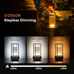 Rechargeable Cordless Small Metal Table Lamp, Stepless Dimming, 3-Color - Image 5