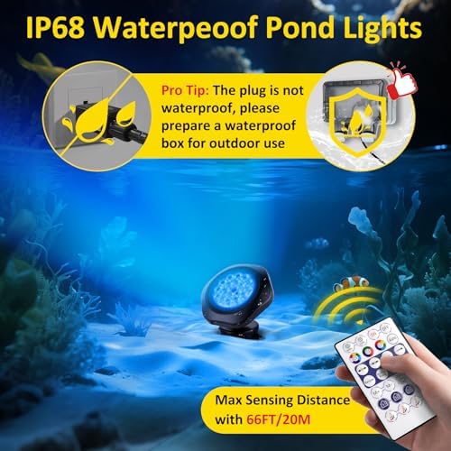 T-SUN Pond Lights LED Underwater 16M Colors with App and Remote 5 Pack - Image 3