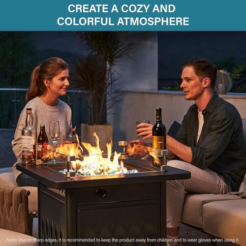 NUPICK 20 Pound Fire Glass, 1/2 Inch Reflective Fire Pit Glass - Image 6