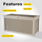 320 Gallon Waterproof Outdoor Storage Box, UV Resistant Resin Deck Box with Hydraulic Rod for Reinforced Stability, Perfect for Patio, Garden, and Pool（Grey，320 Gallon） - Image 5