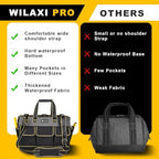 20 in Tool Bag For Men with Waterproof Molded Base, High Capacity Wide Mouth Tote, Construction Worker Electricians Tool Bags, Large Tool Bag Organizer for Men Women (Grey) - Image 5