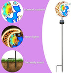 VOOKRY Solar Lights,Metal Waterproof Neon Moon Glowing Garden Stake Light - Image 4
