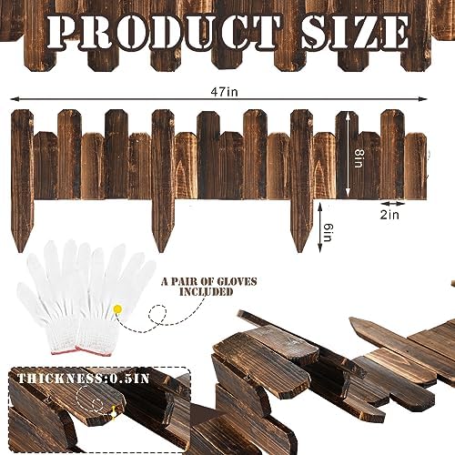 Bucherry 12 Pcs Wood Garden Edging Border No Digging Landscape Edging - Image 2