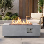 42inch Rectangle Propane Fire Pit Table Concrete for Outside Patio - Image 6