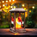 Solar Lanterns Outdoor Hanging Lanterns, Metal with Glass Cardinal Solar Lights, Waterproof Decorative Lantern Garden Decor for Outside Table Patio Yard, Memorial Gifts Grave Decorations for Cemetery by VOOKRY