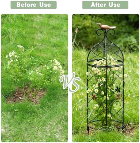 Obelisk Trellis 26" Metal Garden Support for Climbing Plants - Image 3