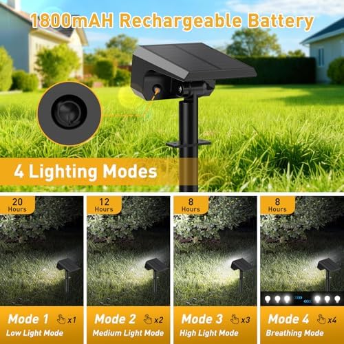 Solar Spot Lights Outdoor, Landscape Spotlights, 4 Pack Cool White - Image 3