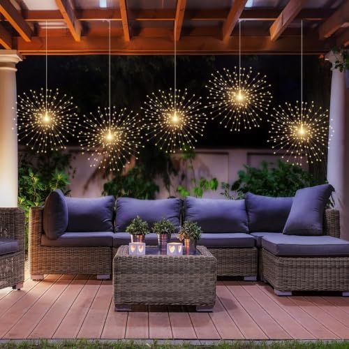 4 Pack 800 LED Solar Starburst Sphere Lights,Firework Light Remote Control - Image 7
