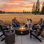 COSIEST 42 inch Outdoor Propane Fire Pit Coffee Table w Concrete Round Base Patio Heater, Certified, 50,000 BTU Stainless Steel Burner, Free Lava Rocks, Rain Cover, Tank Cover - Image 3