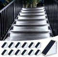12 Pack Grey Solar Stair Lights Outdoor Waterproof - 6000K Cool White by XILLUMICORE
