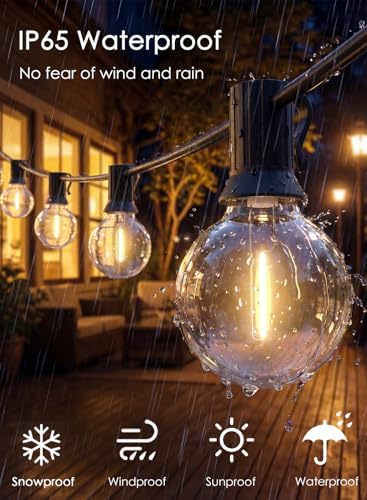 25FT G40 LED Globe Outdoor String Lights with 25 Plastic Shatterproof Bulbs - Image 5