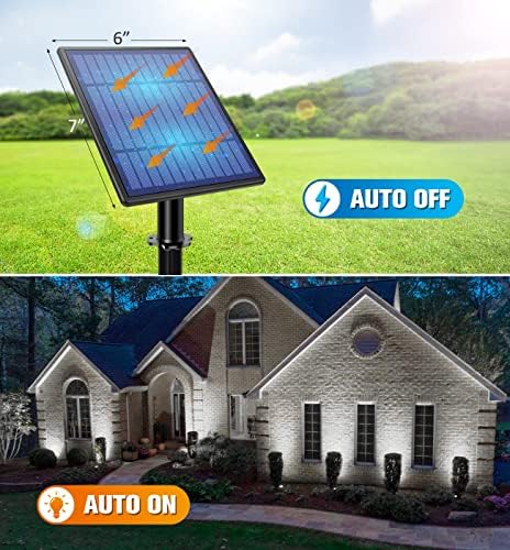 APONUO Solar Spotlights Landscape Lights Low Voltage Outdoor Solar Spotlight IP65 Waterproof 9.8ft Cable Auto On/Off with 4 Cool White for Outdoor Garden Yard Landscape Downlight (4-in-1) - Image 2