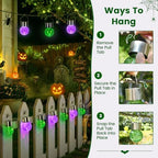 GIGALUMI Halloween Solar Lights Outdoor Solar Hanging Lanterns Outside 12PC - Image 4