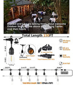 Achin Outdoor String Lights 150 Feet LED Waterproof Patio Lights with 50 Shatterproof Dimmable Warm Edison Bulbs String Lights for Outdoor Gazebo Bistro Wedding Birthday Party Lights, Connectable - Image 2