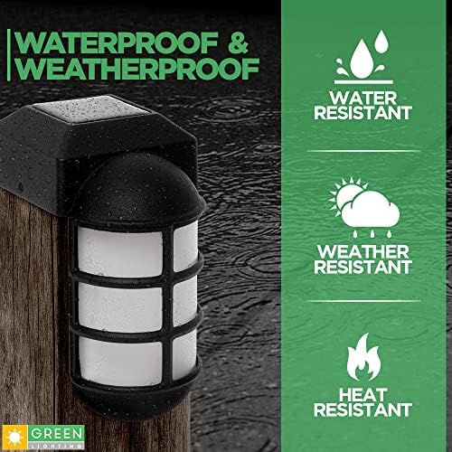 GreenLighting Marina Solar Post Cap Lights Fits 4x4 Nominal Wood Outdoor Solar Powered Post Cap Light, Fence Post, Landscaping, Deck, Garden- Bright LED, Waterproof Nautical Lighting Black 2 Pack - Image 4