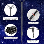 10FT String Light Poles with Spiral Ground Stakes, 38mm Adjustable Height Rustproof Metal Posts for Garden Lawn Patio, Christmas Wedding Party Outdoor Decoration (Black, 1 Pack) - Image 6