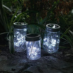 Solar Mason Jar Lights, 12 Pack 30 LED Fairy Star Firefly String Lids Lights with 12 Hangers for Patio Yard Garden Party Wedding Christmas Decoration(Jars Not Included) (12 Pack, Cool White) - Image 6