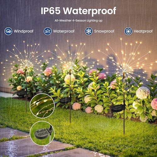 4Pack Solar Lights Outdoor, 120LED Firework Lights - Image 6