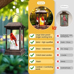 Solar Lanterns Outdoor Hanging Lanterns, Metal with Glass Cardinal Solar Lights, Waterproof Decorative Lantern Garden Decor for Outside Table Patio Yard, Memorial Gifts Grave Decorations for Cemetery - Image 2