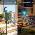 TERESA'S COLLECTIONS Yard Decorations Outdoor for Garden Decor, Peacock Solar Outdoor Lights, 32'' Metal Lawn Ornaments for Outside with Crackle Glass Ball, Decorative Stake Gifts for Mom - Image 6