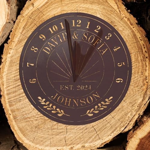 Personalized Wedding or Anniversary Sundial Gifts for Couples, Custom Sundial Wedding Gifts,Custom Calibrated Metal Sundial Sign for 30th, 40th, 60th, 70th Anniversary - Image 5