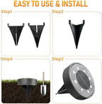Siatom Solar Ground Lights 12 Pack, IP68 Waterproof Solar In-Ground Light for Outdoor, Flat Landscape Lighting, Garden Disc Light for Pathway, Walkway, and Yard - 12 Pcs (Blue) - Image 5